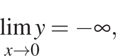 \undersetx\to 0\mathop\lim y = минус бес­ко­неч­ность ,