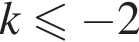 k мень­ше или равно минус 2